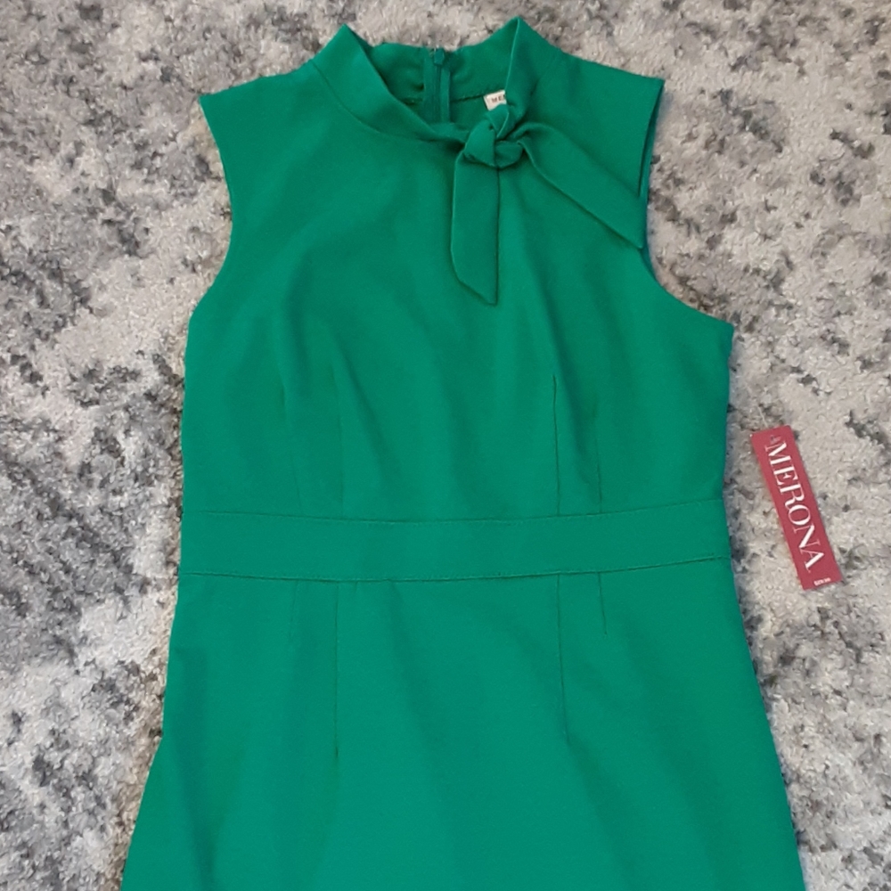 NWT Vintage Secretary Vibes Green Dress 6
